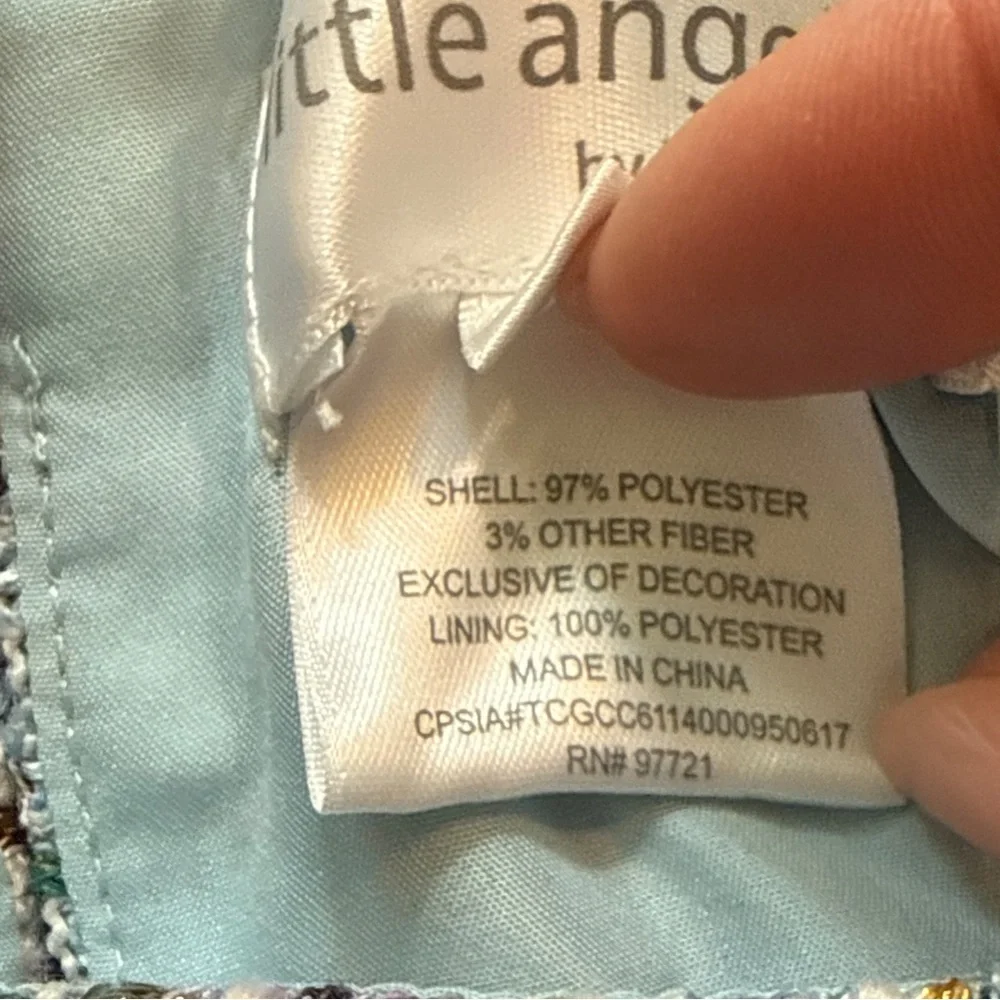 Little Angels Blue Bouclé Tweed Party Dress Girls Size 4‎
